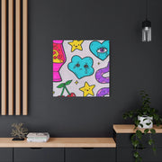 Kawaii Lava Lamp Sad Cloud Snake Matte Canvas Print LavenderCeleste