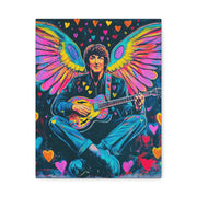 Psychedelic Guitar Angel Matte Canvas Art LavenderCeleste