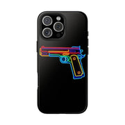 Neon Rainbow Gun Tough Phone Case – Bold Retro Vaporwave Aesthetic Printify