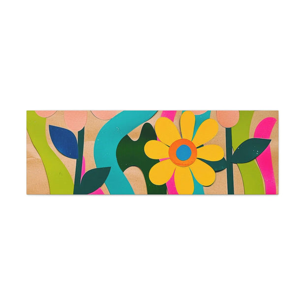 Groovy Paper Cut Flower Matte Canvas Art Printify