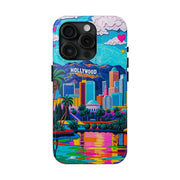 Los Angeles Hollywood Skyline Tough Phone Case – Vibrant Pop Art City Design - LavenderCeleste