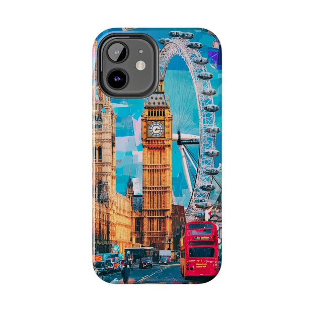 London Big Ben Collage Tough Phone Case – Vibrant City Pop Art Design