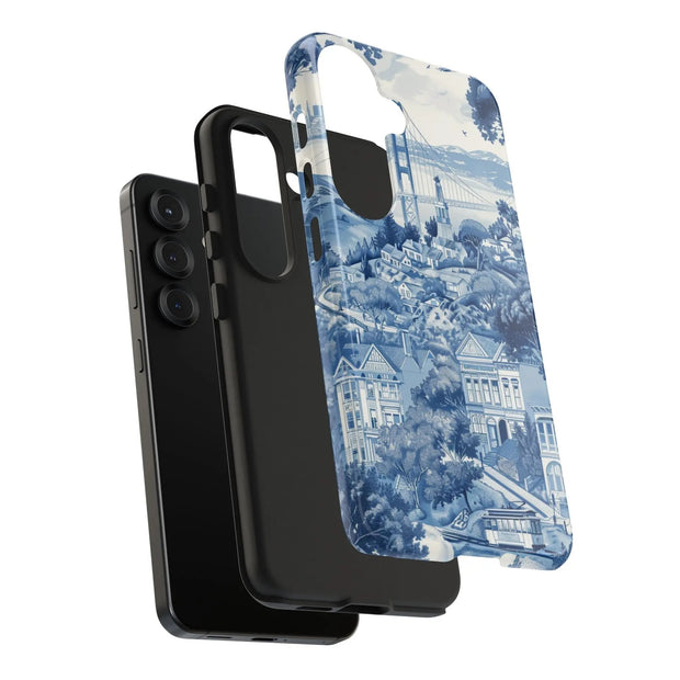 San Francisco Toile de Jouy Scenic Tough Phone Case LavenderCeleste