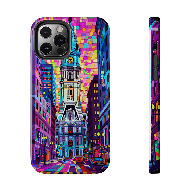 Philadelphia Pop Art Skyline Tough Phone Case LavenderCeleste