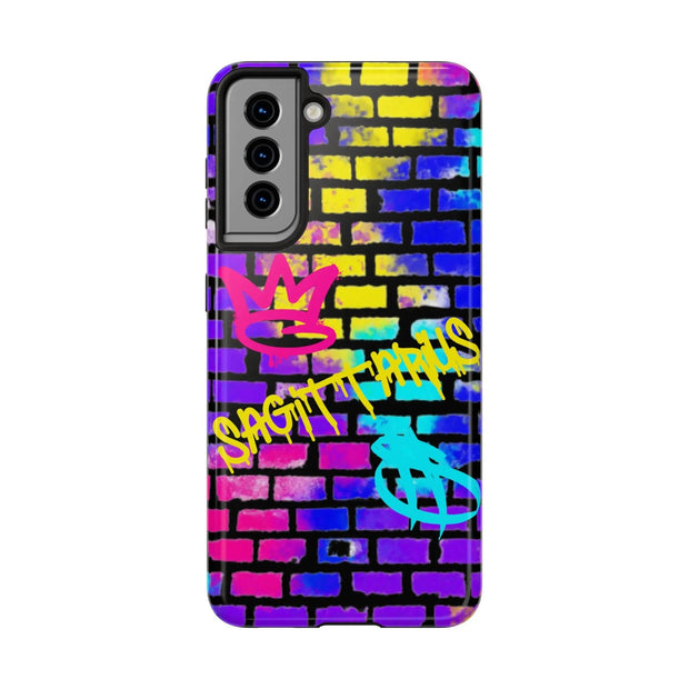 Sagittarius Graffiti Wall Zodiac Tough Phone Case LavenderCeleste