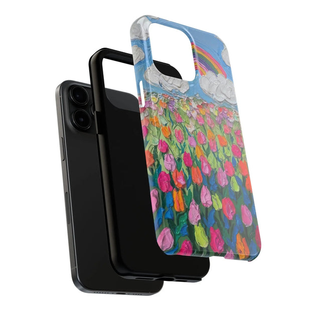 Rainbow Tulip Field Tough Phone Case LavenderCeleste