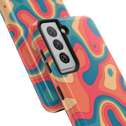 Retro Coral Abstract Mid-Century Tough Phone Case LavenderCeleste
