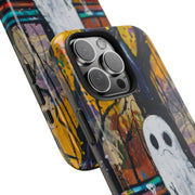 Sad Ghost on Park Bench Abstract Art Phone Case LavenderCeleste
