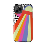 Retro Mod UFO Rainbow Beam Tough Phone Case LavenderCeleste