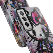 Goth Street Cat Pop Art Graffiti Tough Phone Case LavenderCeleste