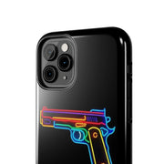 Neon Rainbow Gun Tough Phone Case – Bold Retro Vaporwave Aesthetic Printify