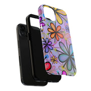 Retro Y2K Flower Power Pastel Tough Phone Case LavenderCeleste