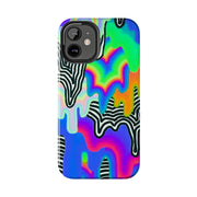 Trippy Technicolor Drip Retro Tough Phone Case LavenderCeleste