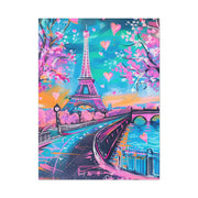 Pink Paris Eiffel Tower Dreamy Matte Canvas Art LavenderCeleste