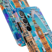 London Big Ben Collage Tough Phone Case – Vibrant City Pop Art Design