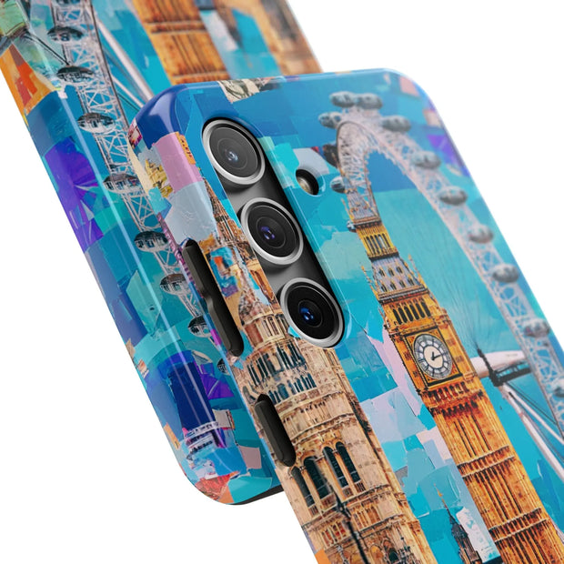London Big Ben Collage Tough Phone Case – Vibrant City Pop Art Design
