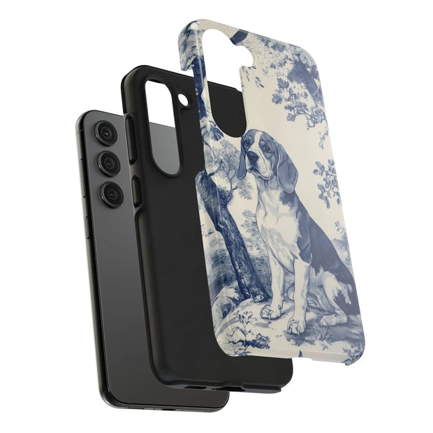 Blue Toile Beagle Country Scenic Tough Phone Case LavenderCeleste