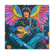 Psychedelic Guitar Angel Matte Canvas Art LavenderCeleste