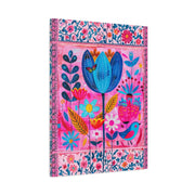 Whimsical Pink Blue Floral Matte Canvas Art LavenderCeleste