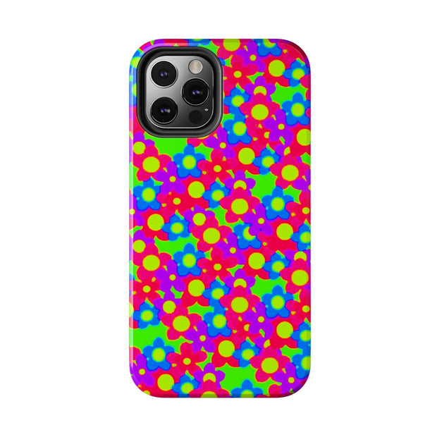 Retro Kawaii Bright Floral Pattern Tough Phone Case