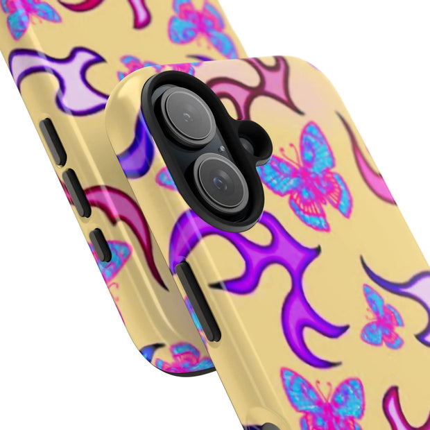 Y2K Butterfly Flames Retro Tough Phone Case LavenderCeleste