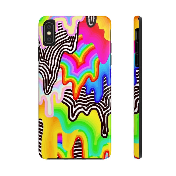 Psychedelic Rainbow Drip Tough Phone Case LavenderCeleste