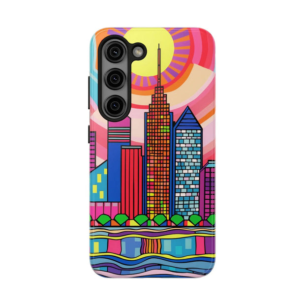 Tulsa Oklahoma Retro Pop Skyline Tough Phone Case LavenderCeleste