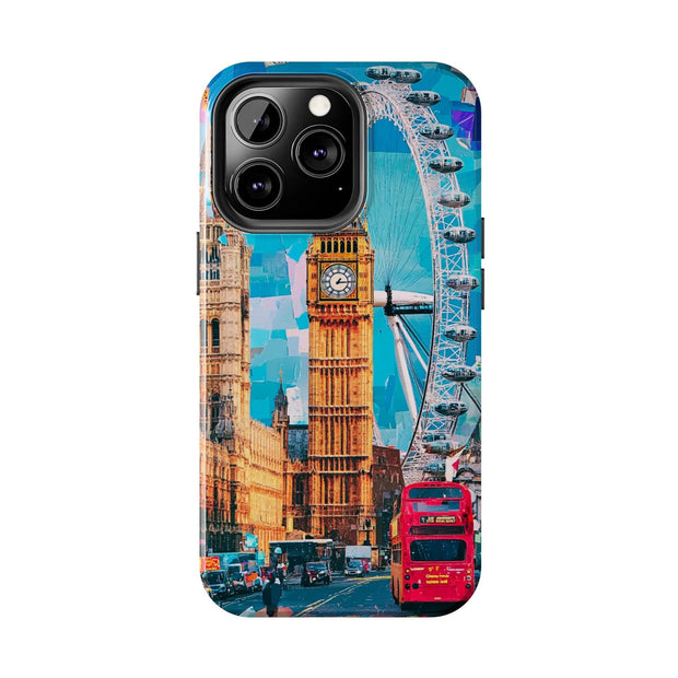 London Big Ben Collage Tough Phone Case – Vibrant City Pop Art Design