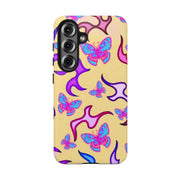 Y2K Butterfly Flames Retro Tough Phone Case LavenderCeleste