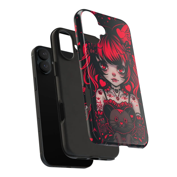 Kawaii Gothpunk Red Heart Tough Phone Case