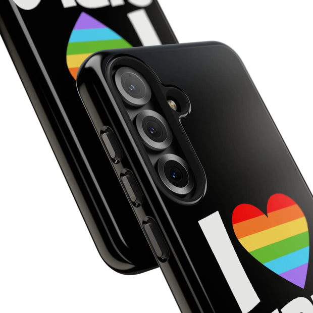 I Love Girls Pride Tough Phone Case – LGBTQ+ Rainbow Heart Design