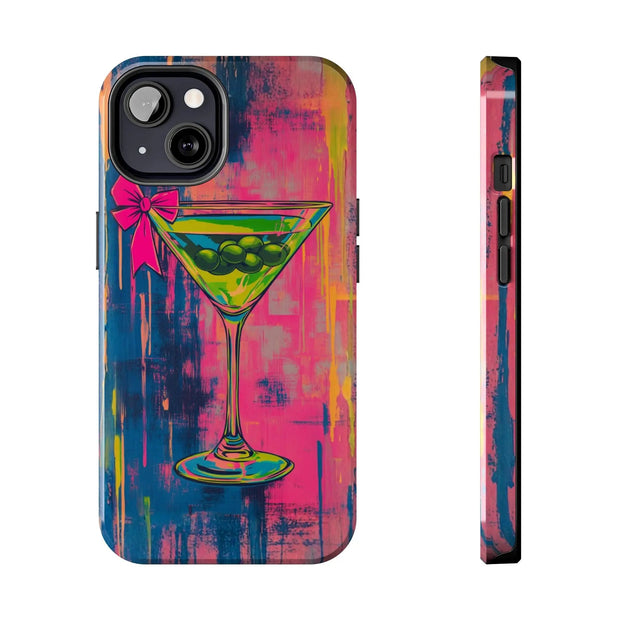 Neon Martini Pop Art Tough Phone Case Printify
