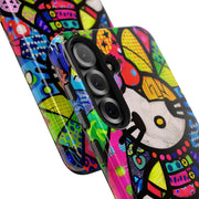 Pop Patchwork Kitty Tough Phone Case LavenderCeleste