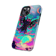 Mothman Tough Phone Case – Psychedelic Neon Cryptid Aesthetic - LavenderCeleste