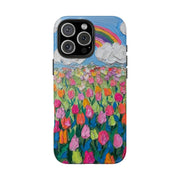 Rainbow Tulip Field Tough Phone Case LavenderCeleste