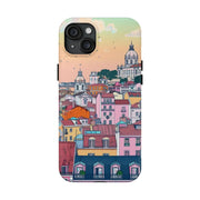 Lisbon Portugal Tough Phone Case – Pastel City Skyline Aesthetic