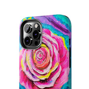 Vibrant Pink Rose Abstract Tough Phone Case LavenderCeleste