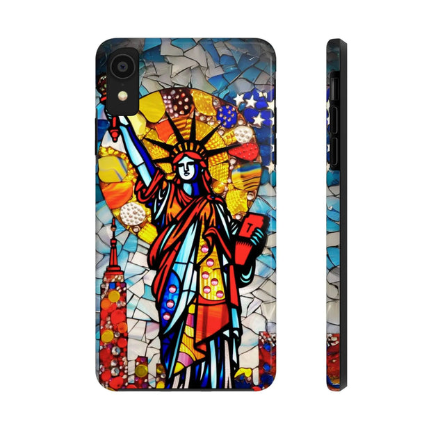 Statue of Liberty Mosaic Art Tough Phone Case LavenderCeleste