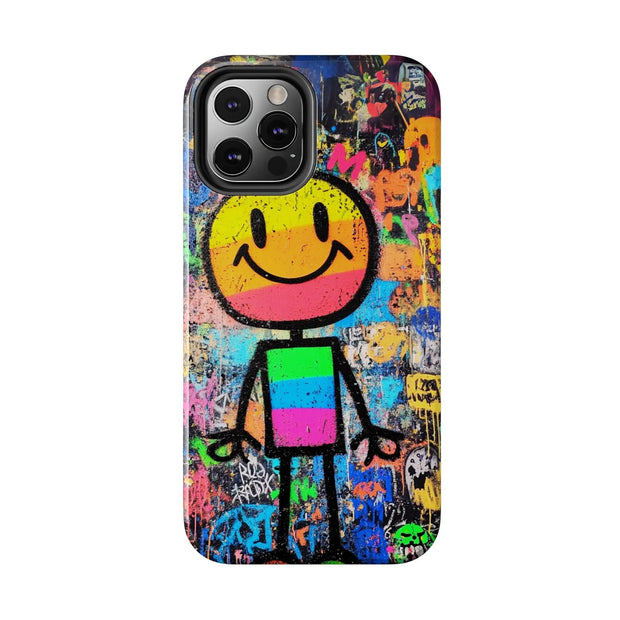 Rainbow Graffiti Smiley Tough Phone Case LavenderCeleste