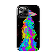 Psychedelic Neon UFO Abduction Tough Phone Case LavenderCeleste