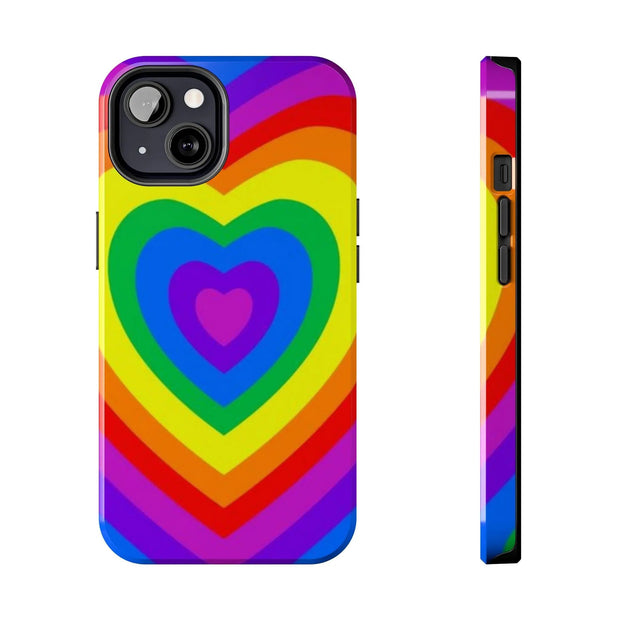 Pride Rainbow Heart Tough Phone Case LavenderCeleste