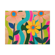 Groovy Paper Cut Flower Matte Canvas Art Printify