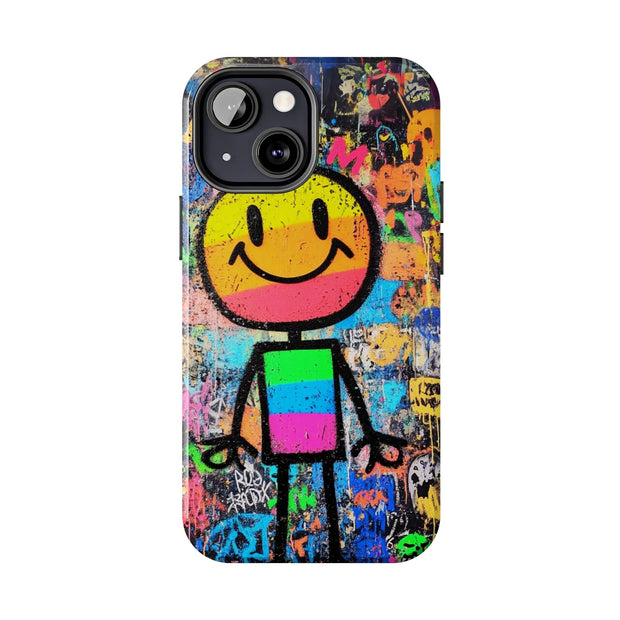 Rainbow Graffiti Smiley Tough Phone Case LavenderCeleste
