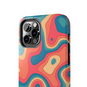 Retro Coral Abstract Mid-Century Tough Phone Case LavenderCeleste