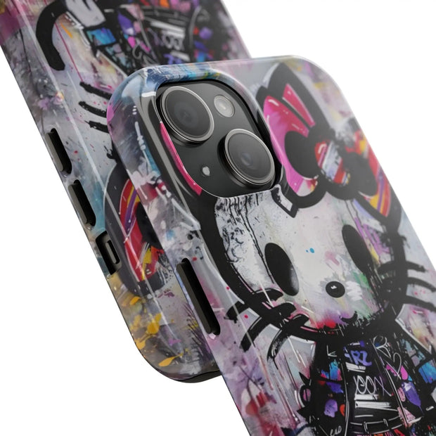 Goth Street Cat Pop Art Graffiti Tough Phone Case LavenderCeleste