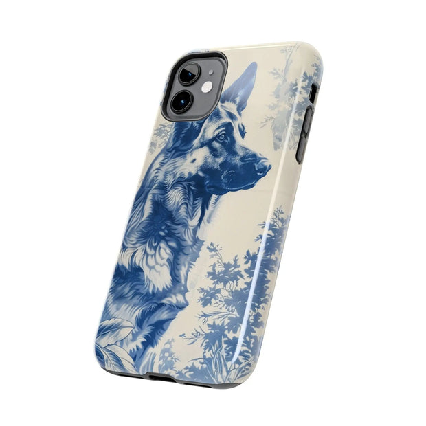 Blue Toile German Shepherd Scenic Tough Phone Case LavenderCeleste