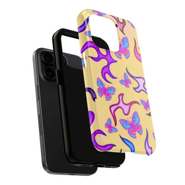 Y2K Butterfly Flames Retro Tough Phone Case LavenderCeleste