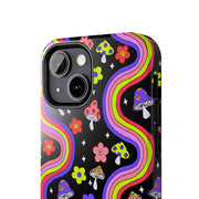 Groovy Mushroom Rainbow Tough Phone Case LavenderCeleste