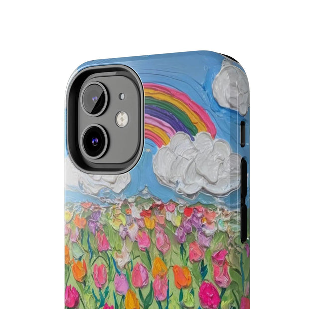 Rainbow Tulip Field Tough Phone Case LavenderCeleste