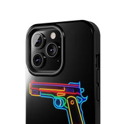 Neon Rainbow Gun Tough Phone Case – Bold Retro Vaporwave Aesthetic Printify
